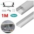 Swanew - 10x1m led Aluminium Profil led Leiste Leiste Inner Alu Schiene Modelle,U-form