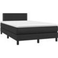 Boxspringbett mit Matratze & LED Schwarz 120x200 cm Kunstleder vidaXL