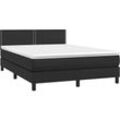 Boxspringbett mit Matratze & LED Schwarz 140x200 cm Kunstleder vidaXL