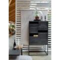 Highboard GUTMANN FACTORY, schwarz, B:90cm H:160cm T:37cm, Massivholz, Sideboards, Stauraumschrank, Breite 90 cm