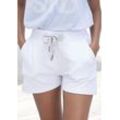 Sweatshorts ELBSAND "Melros" Gr. L (40), N-Gr, weiß, Damen, Sweatware, Obermaterial: 95% Baumwolle, 5% Elasthan, unifarben, Hosen, mit Taschen, kurze Hose aus Baumwolle, Strandhose, sportlich-casual