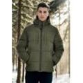 Winterjacke ALESSANDRO SALVARINI "ASKelvin" Gr. L, grün (olive), Herren, Obermaterial: 100% Polyester, Innenmaterial: 100% Polyester, Jacken, innen komplett mit warmem Teddyfell