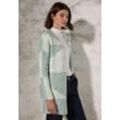 Cardigan CECIL Gr. S (38), glaced grün melange, Damen, Strick, Obermaterial: 42% Polyacryl, 31% Polyester, 27% Baumwolle, meliert, gemustert, Strickjacken, mit grafischem Muster