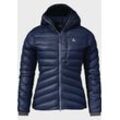 Outdoorjacke SCHÖFFEL "Down Jacket Tschierval L", Damen, Gr. 36, blau (8820, blau), Oberstoff : 100% Nylon Futter : 100% Nylon Wattierung : 100% Polyester Füllung : 100% Daune, sportlich, regular fit, hoch geschlossener Ausschnitt, Jacken