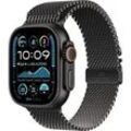 APPLE Watch Ultra 2 GPS + Cellular 49 mm Milanaise Armband Titan Schwarz 2024 Smartwatch Titangehäuse, 155 - 185 mm,