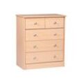 WOHNLING Kommode Buche 60 x 70 x 35 cm Sideboard Anrichte mit 5 Schubladen