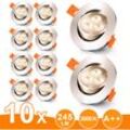 10er led Einbaustrahler Deckeneinbauleuchte Set Einbauleuchte Deckenleuchte Einbauspot Deckenspot IP20 245LM Strahler Warmweiß 3W - Swanew