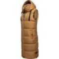 Steppweste NAVAHOO "Schnuffelchen" Gr. L (40), braun (camelfarben) Damen Westen warme Outdoor-Weste lang mit Kapuze