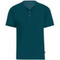 T-Shirt TRIGEMA "TRIGEMA T-Shirt mit Knopfleiste DELUXE Baumwolle" Gr. 4XL, blau (saphir), Herren, 100% Baumwolle, Shirts