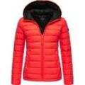 Steppjacke MARIKOO "Luci" Gr. M (38), orange (neonorange) Damen Jacken modische Übergangsjacke mit großer Kapuze