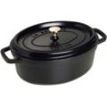 Bräter STAUB "Cocotte", schwarz, B:25cm H:16,7cm L:37,5cm Ø:31cm, Töpfe, robust, langlebig, perfekte Hitzeverteilung, Aromaregen-Deckel