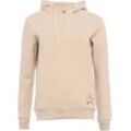 Hoodie ZWILLINGSHERZ "Kiana", Damen, Gr. L/XL, beige, Obermaterial: 50% Baumwolle, 50% Polyester, modisch, Sweatshirts, mit Pailletten besetzter "Smile"-Schriftzug am Rücken