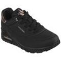 Sneaker SKECHERS "UNO GOLDEN AIR" Gr. 35, schwarz (schwarz-schwarz) Damen Schuhe Freizeitschuh, Halbschuh, Schnürschuhmit Metallic-Einsatz Bestseller