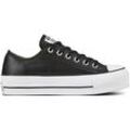 Sneaker CONVERSE "CHUCK TAYLOR ALL STAR PLATFORM LEATHER" Gr. 36, schwarz-weiß Schuhe