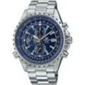 Chronograph CASIO EDIFICE "EF-527D-2AVUEF", silber (edelstahlfarben), Armbanduhren, Herren, Quarzuhr, Armbanduhr, Herrenuhr, Stoppfunktion, bis 10 bar wasserdicht