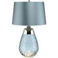 Elstead - Lena 2 Light Small Blue Tischlampe, blau getöntes Glas, Duck Egg Blue Shade, E27