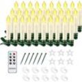 MONZANA® 30x LED Weihnachtskerzen Kabellos Flackern Dimmbar Timer Fernbedienung Batterie Weihnachtsbaum Lichterkette Weiß Bunt warmweiß