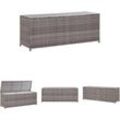 Garten-Auflagenbox Grau 150x50x60 cm Poly Rattan - Gartenboxen - Grau - The Living Store