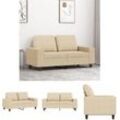 The Living Store - 2-Sitzer-Sofa Creme 120 cm Stoff - Sofas - Creme