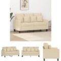 The Living Store 2-Sitzer-Sofa Creme 120 cm Stoff - Sofas