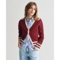 V-Neck Strickjacke mit Kontrastdetail