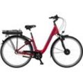 E-Bike FISCHER FAHRRAD "CITA 1.0 317" Gr. 44, rot (rot glänzend), E-Bikes, 44cm, 28 Zoll (71,12cm), Pedelec, Elektrofahrrad für Damen u. Herren, Topseller