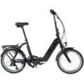 E-Bike ALLEGRO "Andi 7 374" Gr. 42, schwarz, E-Bikes, 42cm, 20 Zoll (50,80cm), Pedelec, Elektrofahrrad für Damen u. Herren