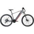 E-Bike ZÜNDAPP "Z808" Gr. 48, schwarz (rot, schwarz), E-Bikes, 48cm, 27,5 Zoll (69,85cm), Pedelec, Elektrofahrrad für Damen u. Herren, MTB