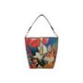 Handtasche DOGO "Damen Bucket Bag Blooming Dog Vegan Damen Umhängetaschen /" Gr. B/H/T: 22cm x 16cm x 12cm OneSize, rot Damen Taschen Vegan