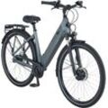 E-Bike PROPHETE "Geniesser 2.8" Gr. 48, silber (grau, schwarz), E-Bikes, 48cm, 28 Zoll (71,12cm), Pedelec, Elektrofahrrad für Damen u. Herren