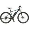 E-Bike FISCHER FAHRRAD "MONTIS EM 1724 422" E-Bikes Gr. 51cm, 27,5 Zoll (69,85cm), schwarz (schwarz, blau) Pedelec, Elektrofahrrad für Damen u. Herren, MTB