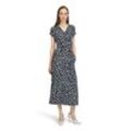 Jerseykleid BETTY BARCLAY "Betty Barclay Jerseykleid mit Blumenprint" Gr. 36, Normalgrößen, blau (dunkelblau, weiß), Damen, Obermaterial: 95% Viskose, 5% Elasthan., Kleider, Druck