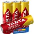 4 VARTA Batterien LONGLIFE Max Power Mignon AA 1,5 V