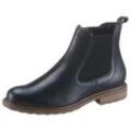 Chelseaboots TAMARIS "Belin" Gr. 40, blau (nachtblau), Damen, Leder, Schuhe, mit beidseitigem Stretcheinsatz, Topseller