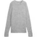 TOM TAILOR DENIM Damen Strickpullover in Melange Optik, grau, Meliert, Gr. M