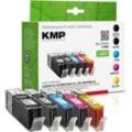 KMP C100V pigmentschwarz, schwarz, cyan, magenta, gelb Druckerpatronen kompatibel zu Canon PGI-550 XL BK, CLI-551 XL BK/C/M/Y, 5er-Set