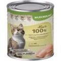 6 x 400 g Lecker.Pet® Leo's 100 % Hühnermuskelfleisch Katzenfutter Nassfutter