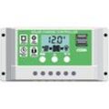 30A Laderegler Regler Solarpanel für 12V/24V Blei-Säure-/Lithium-Batterie Intelligenter Laderegler mit LCD-Display und Dual-USB-Anschluss,