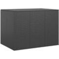 Garten-Kissenbox PE Rattan 145x100x103 cm Schwarz vidaXL