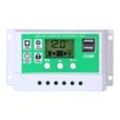 30A Laderegler Regler Solarpanel für 12V/24V Blei-Säure-/Lithium-Batterie Intelligenter Laderegler mit LCD-Display und Dual-USB-Anschluss,