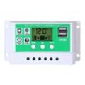 30A Laderegler Regler Solarpanel für 12V/24V Blei-Säure-/Lithium-Batterie Intelligenter Laderegler mit LCD-Display und Dual-USB-Anschluss,