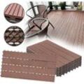 AUFUN 12er Set Terrassenfliesen WPC Kunststoff Fliesen 30x60cm - Holz Fliese Balkonfliesen Klickfliese in Holz Optik für Terrasse und Balkon(12 Stück