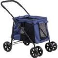 Pawhut - Hundewagen, faltbarer Hundebuggy, Hundetrolley mit Kissen, Katzenbuggy bis 20 kg, Katzenwagen für kleine und mittelgroße Hunde mit