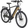 E-Bike PROPHETE "Entdecker InsideTwo" Gr. 55, schwarz (schwarz, silberfarben), E-Bikes, 55cm, 28 Zoll (71,12cm), Pedelec, Elektrofahrrad für Damen u. Herren