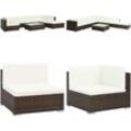 8-tlg. Garten-Lounge-Set mit Auflagen Poly Rattan Braun - Garten-Sofagarnitur - Garten-Sofagarnituren - Home & Living