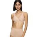 Bügelloser BH TRIUMPH "Modern Soft+Cotton N" Gr. 110, Cup C, beige (neutral beige) Damen BHs dezent gestreift, mit formenden Cups ohne Polsterung