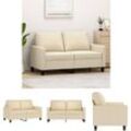 The Living Store - 2-Sitzer-Sofa Creme 120 cm Stoff - Sofas - Creme