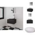 Vidaxl - Badezimmermöbel-Sets - Living 3-tlg. Badmöbel-Set mit Waschbecken Schwarz - Schwarz