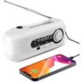 Aougo - Solarradio, Notfall-Handkurbel, selbstbetriebenes AM/FM-Solar-Wetterradio mit 5 LED-Taschenlampe, 2000 mAh Notstrombank für Smartphones,