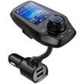 Aougo - Bluetooth-FM-Transmitter für das Auto mit 1,8-Zoll-Farbbildschirm, MP3-Player-Kit, Auto-Transmitter-Adapter, AUX-Eingang und -Ausgang, 2